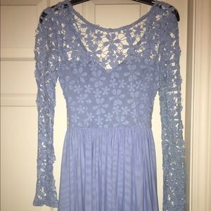 Baby blue long sleeve dress
