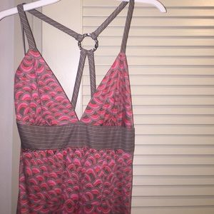 Pink and brown mini dress