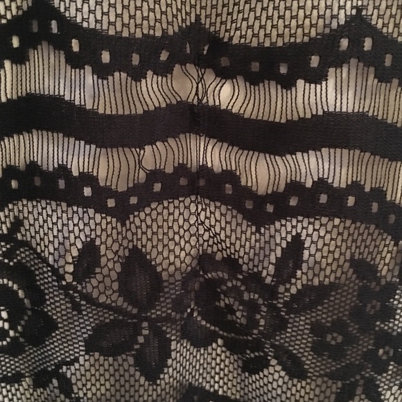 First Kiss Black Nude Lace Overlay Dress - Picture 4 of 4