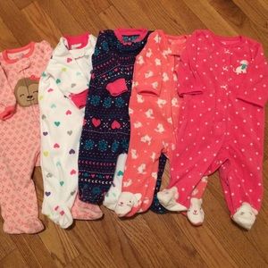Bundle of 5 Carters fleece sleep and plays