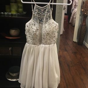 White beaded homecoming dress