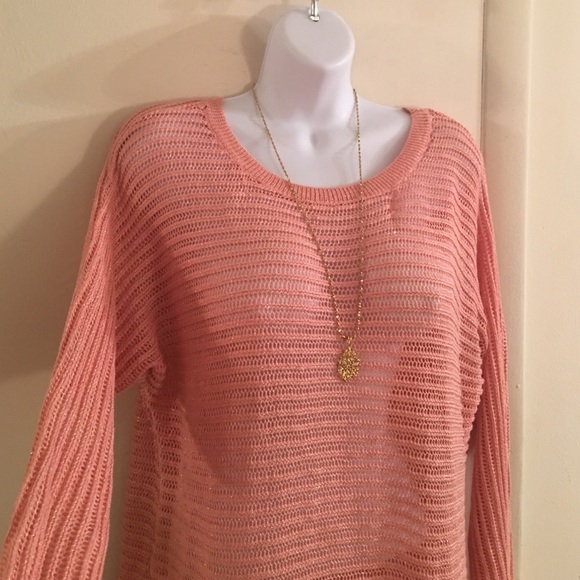 SALE 🎉HOST PICK🎉Pink  Asymmetrical Glitz Sweater - Picture 2 of 3