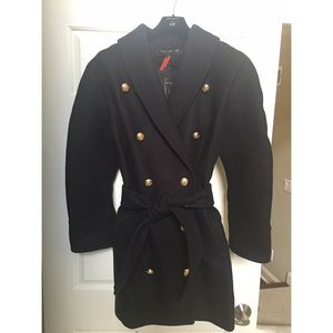 BALMAINxH&M Women's Wool Blend Military Coat