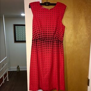 JCrew optic dot red dress - size 2