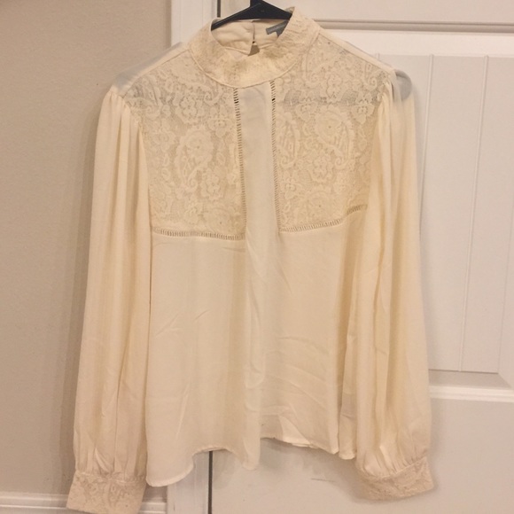 Long sleeve cream blouse - Picture 1 of 4