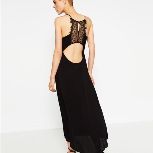 Zara black lace slip dress - Picture 2 of 4