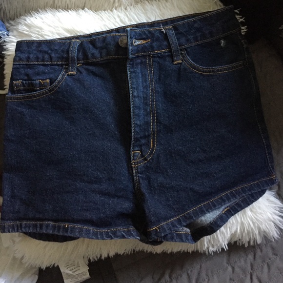 High rise jean short