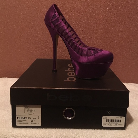 Bebe Purple Platform Heels. Only Worn ONCE - Picture 3 of 4