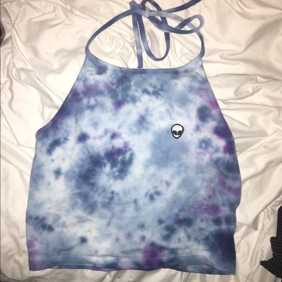tie dyed brandy Melville alien halter top