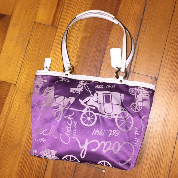 Purple Unique COACH Tote Bag - Medium