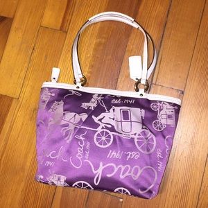 Purple Unique COACH Tote Bag - Medium