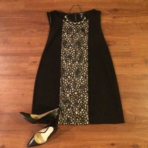 Alfani 1X laser cut black and nude dress