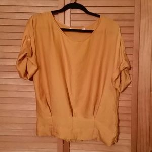 Mustard yellow silk blouse