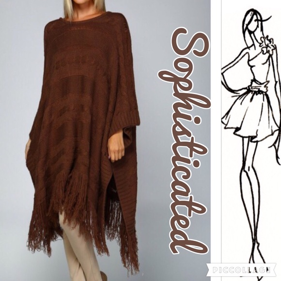 SALE🔥🔥1 Left! Gorgeous Maxi Cable Knit Poncho - Picture 4 of 4