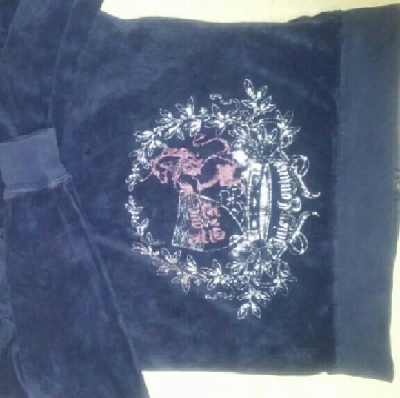 Juicy Couture Navy Blue Terry zip Hoodie (SZ:S) - Picture 4 of 4