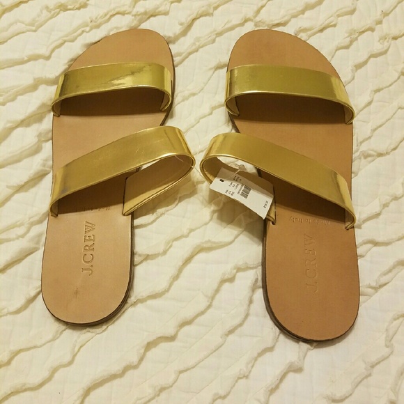 J. Crew gold sandals. Size 7