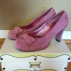 💗SOLD💗 Leather rose colored heels