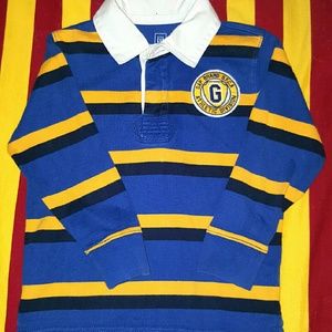 Gap size 5 blue/yellow long-sleeved rugby shirt