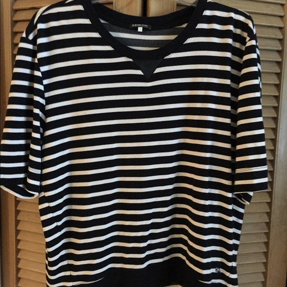 Navy blue & white striped top