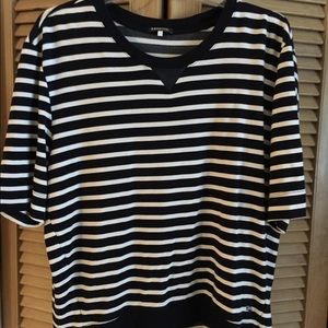 Navy blue & white striped top