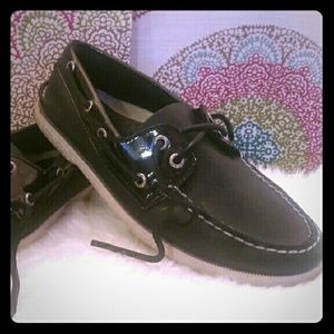 Black Leather Sperrys