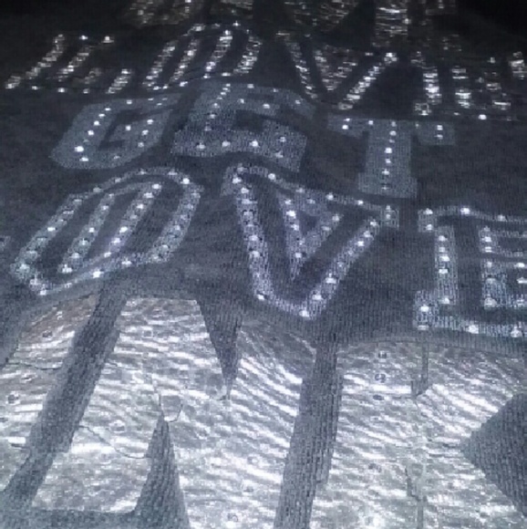 VS PINK SZ:M BLACK RHINESTONES HOODIE - Picture 2 of 4