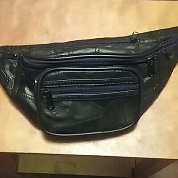 NWOT Bum Bag 90's Fanny Pack Real Black Leather