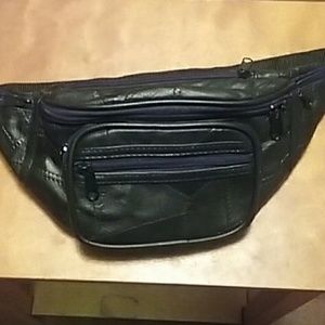 NWOT Bum Bag 90's Fanny Pack Real Black Leather