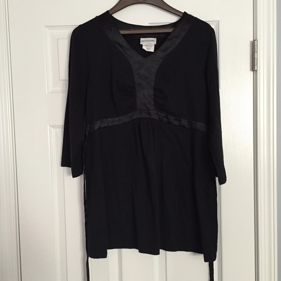 Motherhood black satin shirt.