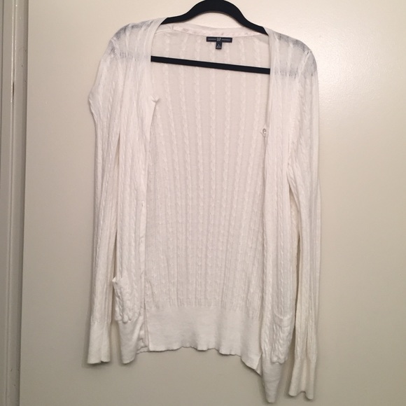 White cardigan sweater