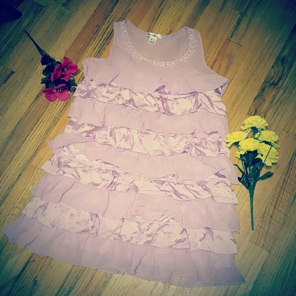 Gorgeous lavender silk and satin party dress