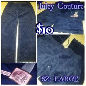 JUICY COUTURE NAVY BLUE VALOUR SWEATPANTS SZ:L