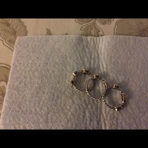 Three rings in different style of the stones.