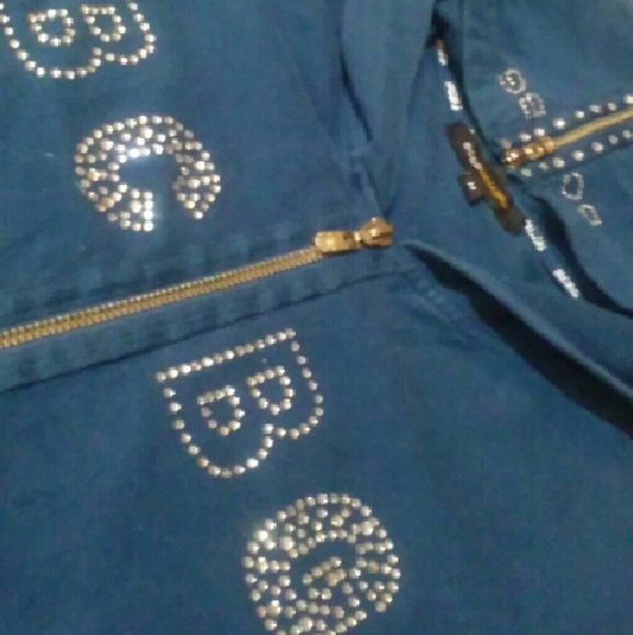 🚫SOLD🚫BCBG BLUE RHINESTONE ZIP HOODIE SZ:M - Picture 4 of 4