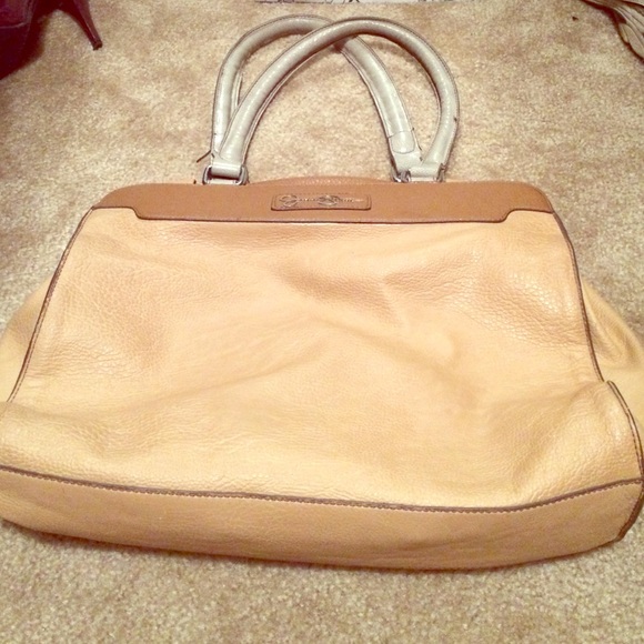 Nude and tan large Jessica Simpson tote