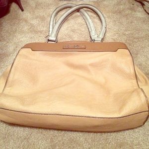 Nude and tan large Jessica Simpson tote