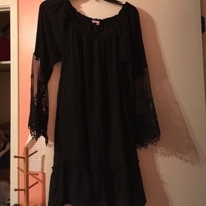 Black dress with lace sleeves
