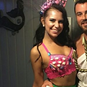 Handmade "mermaid" rave bra/Halloween top