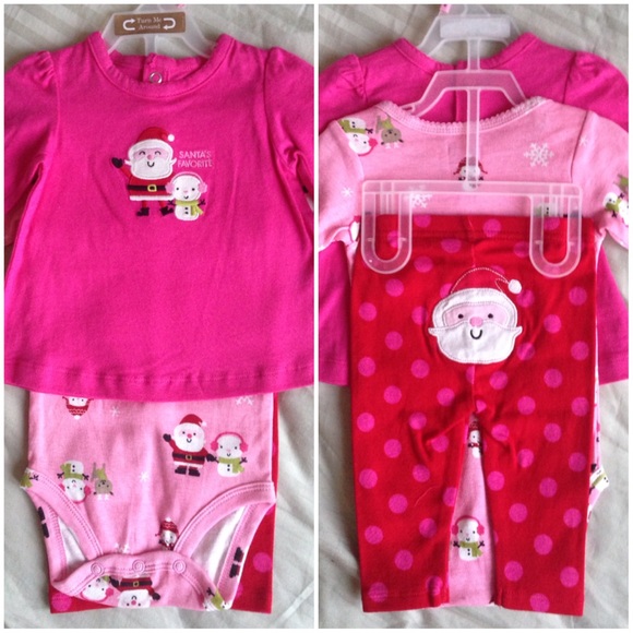 NWT Carter's Baby Girl 3pc Santa Set