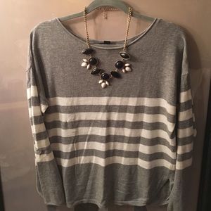 Gray and White striped sweater