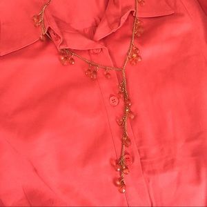 Orange gold multi gem gold necklace