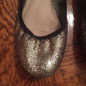Gold sequin flats