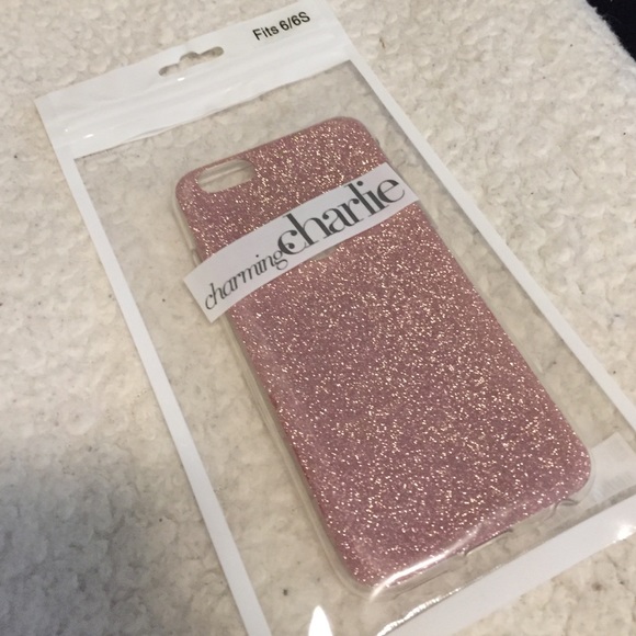 Charming Charlie pink glitter case ✨
