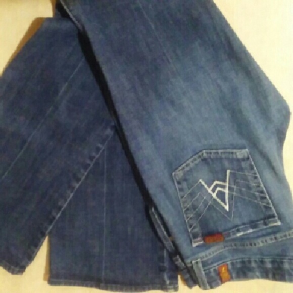 💯%AUTH 7 for all Mankind "A" Pocket Jeans SZ:29 - Picture 2 of 4