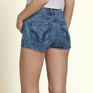 Hollister Hi Rise Acid Wash Shorts