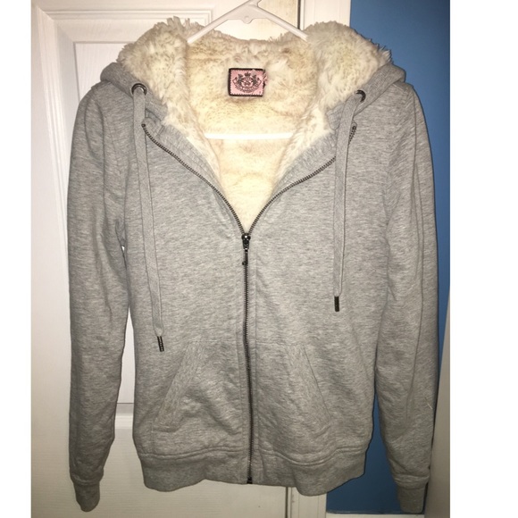 NWOT Juicy Couture faux fur zip up hoodie size S