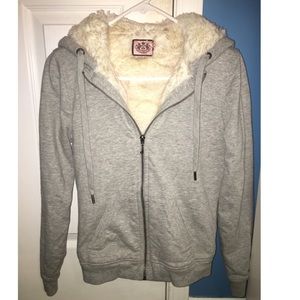 NWOT Juicy Couture faux fur zip up hoodie size S