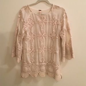 Free people off-white crochet tunic
