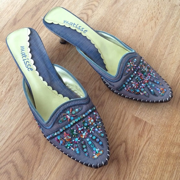 Anthropologie Shoes - Sale!! MATISSE beaded heeled slippers 🔮✨