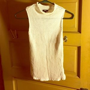 White sleeveless sweater
